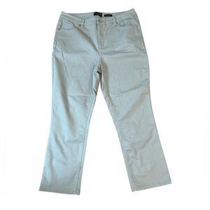 Susan Graver Jeans Khaki Colored Denim Straight Leg Jeans size 14